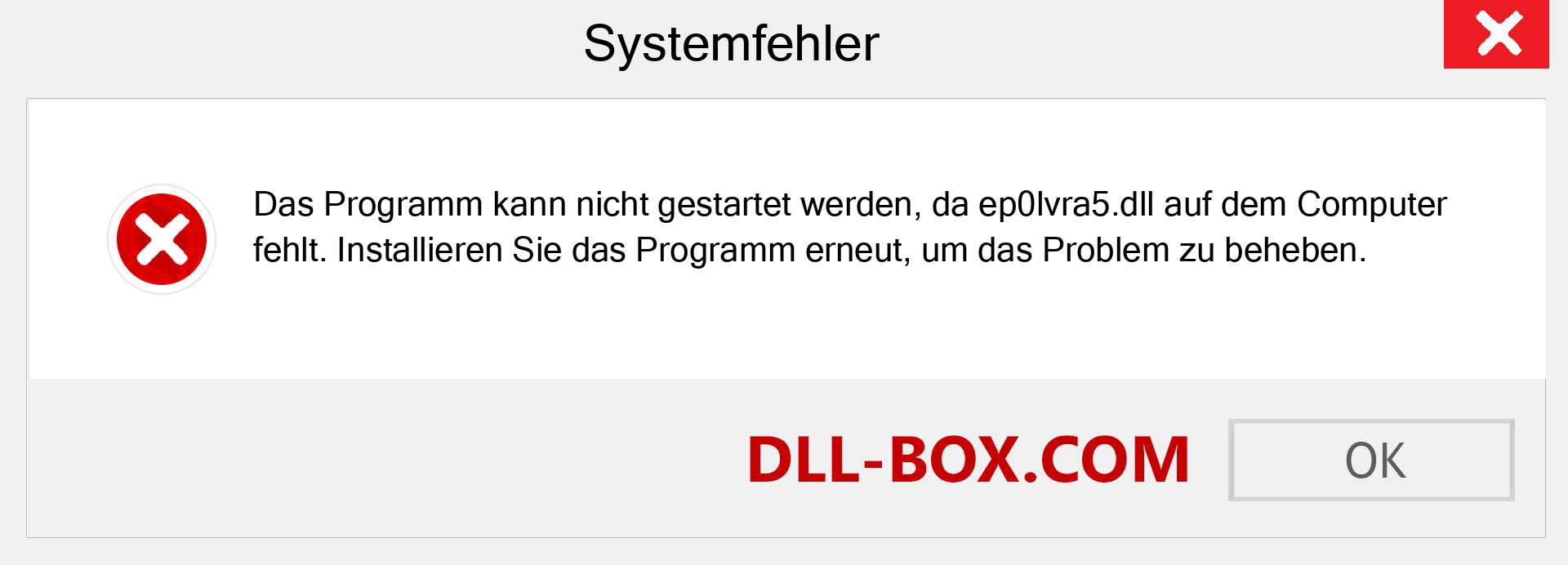 ep0lvra5.dll-Datei fehlt?. Download für Windows 7, 8, 10 - Fix ep0lvra5 dll Missing Error unter Windows, Fotos, Bildern